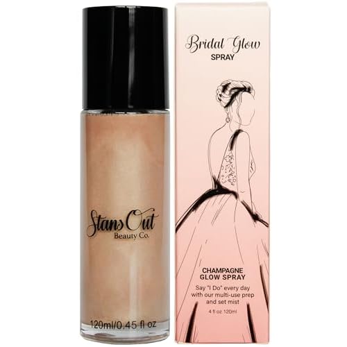 StansOut Beauty Co Bridal Glow Setting Spray | Dewy Illuminating Face Mist Fixing Spray for Makeup Finish | Long-Lasting Makeup Setting Spray for Face Paint, Dewy Finish, and Mature Skin 120ml