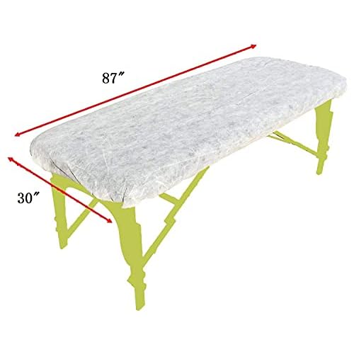 ZMDREAM Pack of 95 Fitted Massage Table Sheets and Disposable Fitted Headrest Covers White