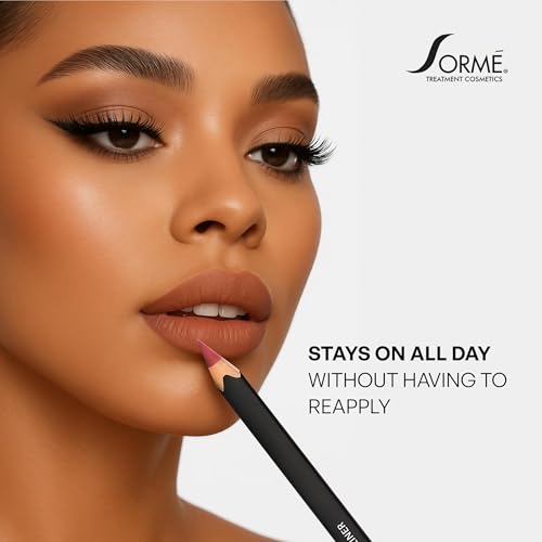 Sorme Waterproof Lip Liner - Non-splintering Smearproof Lip Liner - Revitalizing with Lecithin, Vitamins C and E