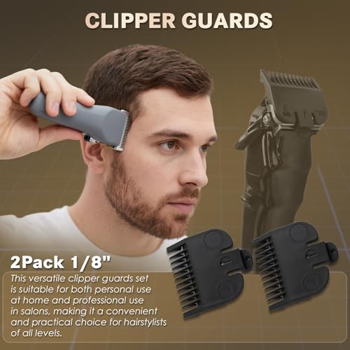For Wahl #1 Guide Comb Attachment 1/8"(3.0 mm), Replacement Guide Comb Compatible with Wahl clipper guards set Hair Clipper and Trimmer,Cutting Guard Attachment Model 3114-001,Black(2 Pack)