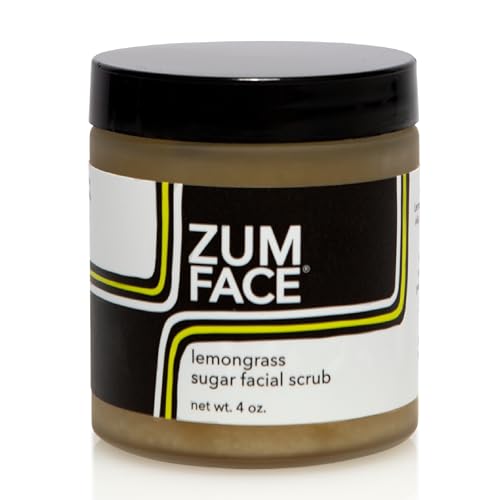 Indigo Wild Zum Face Sugar Facial Scrub - Natural Sugar Scrub - Soothing Facial Exfoliator with Jojoba Oil, Coconut Oil & Olive Oil - Lemongrass - 4 oz