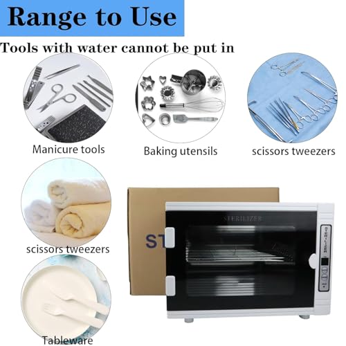 WINB Nail Tool Sterilizer & UV Light Nail Tool Cleaning Machine, 12L High-Capacity Esterilizador de Manicura Cabinet with Timer for Professional Salon & Home Use