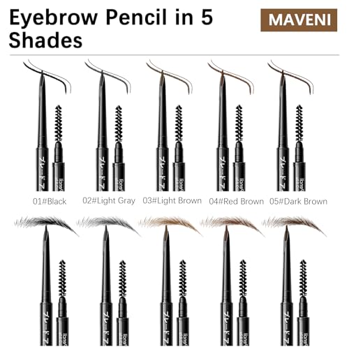 Browcharm Microblading Eyebrow Pencil for Women,0.1mm Ultra-Fine Mechanical Pencil,Draws Tiny Brow Hairs and Fills in Sparse Areas and Gaps,Makeup Brow Definer Waterproof (mini 01 Black)