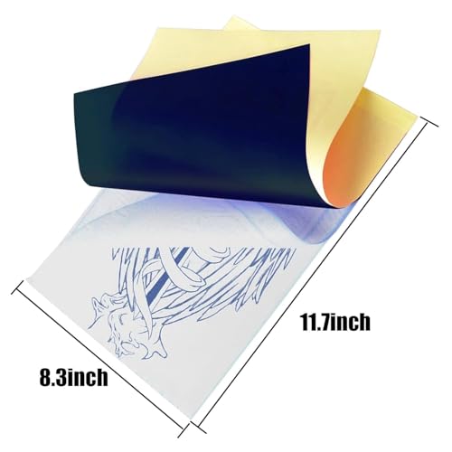 SOTICA 50PCS Tattoo Transfer Paper Tattoo Stencil Paper 4-Layer A4 Size Reusable DIY Transfer Paper for Stencil Printer & Hand Drawing Tattoos Supplies