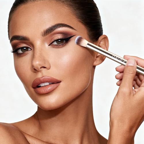 MAGEFY 20 Pcs Makeup Tool Set,13 Eye Makeup Brushes Professional Eyeshadow Makeup Brushes Set for Eyeshadow, Eyebrow, Eyeliner, Blending Concealer-Champagne