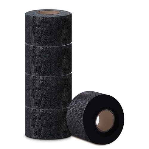 Neck Strips Barber Accessories Professional, Barber Supplies 5 Rolls & 500 Strips, Disposable Barber Neck Strip, Barber Neck Tape for Hair Cutting, Barber Shop Stuff, Black