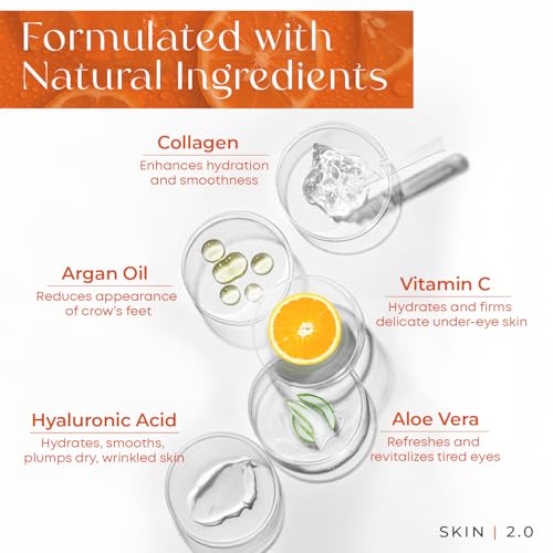 Vitamin C & Collagen Under Eye Serum ? Dermatologist Tested, Anti Aging Korean Skin Care ? Targets Dark Circles, Puffiness & Fine Lines for Smoother, Firmer Eyes ? Vegan Clean Beauty, 1 fl oz