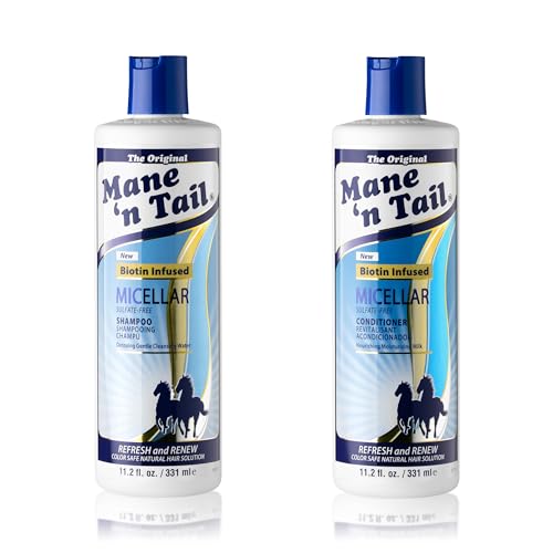 Mane 'n Tail Micellar Sulfate-Free Shampoo & Conditioner (11.2 oz Each) ? Biotin-Infused, Vegan Formula to Detox, Nourish & Strengthen Hair