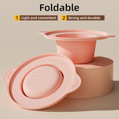 KOTAMU Foldable Silicone Wax Warmer Liner, Wax Warmer Replacement Pot, Easy to Clean Silicone Bowl for 16oz Waxing Kit and Wax Melt Warmer, Silicone Wax Pot Liner for Hard Wax Beads and Sugar Wax