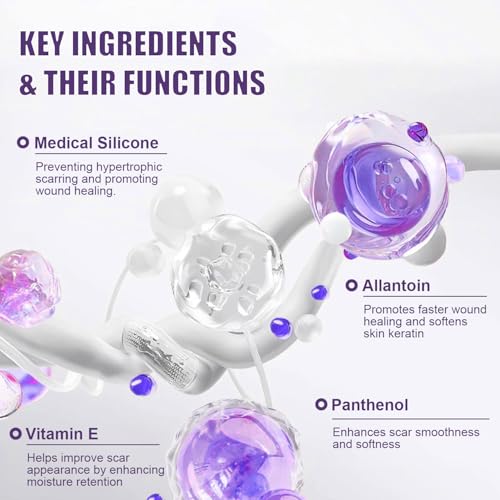 Silicone Scar Cream Scar Gel - Advanced Scar Removal Cream for Surgical Scars, Stretch Marks, Acne, C-Section, Keloids, Old & New Scars Scar Treatment from Body & Face, 35g (1.23Oz)