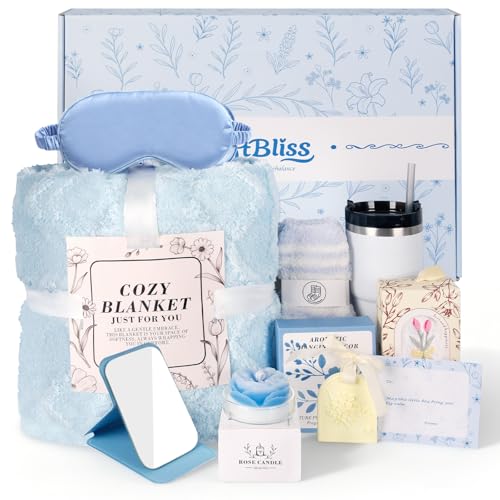 Spa Gift Baskets For Women, Self Care Gift Basket, Comfort Baskets For Women, Get Better Soon Care Package , Birthday Gifts For Girls, Hug In A Box Sympathy, Stress Relief Gifts For Men