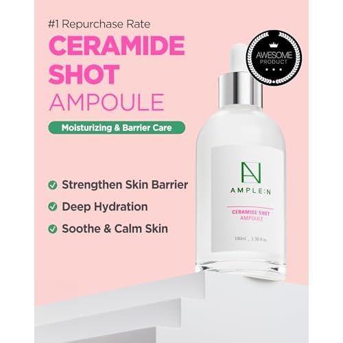 AMPLE:N Ceramide Shot Ampoule ? Anti Aging and Hydrating Serum with Ceramide for Deep Moisturization ? For Dry & Rough Skin to Reduces Wrinkles & Repairs Skin, 1.01 fl.oz.