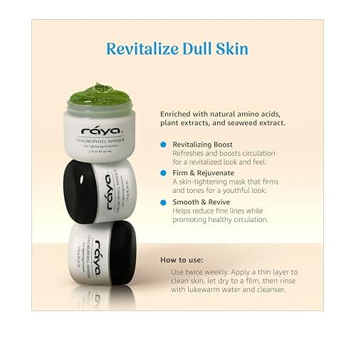 Raya Chlorophyll Masque (607) | Tightening Facial Treatment Mask for All Skin | Reduces Fine Lines and Wrinkles | Skin Tightening Mask for Face Skin Care | Face Masks Skincare