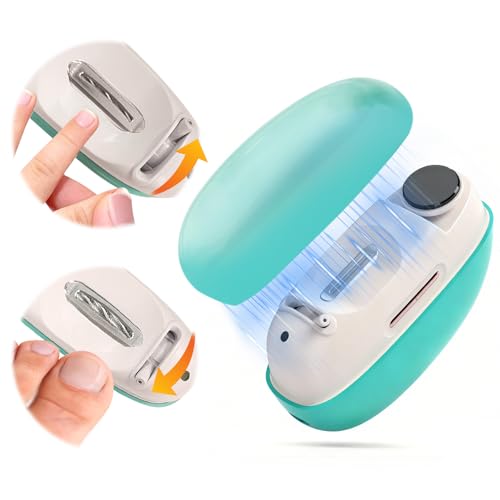 Adjustable Blade Opening Electric Nail Clipper for Thick & Thin Nails, Electric Nail Clippers for Seniors & Adults, Baby Electric Nail Trimmer, Automatic Nail Clipper for Fingernail & Toe (Green)