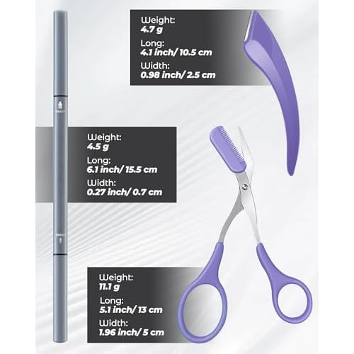 Ultra-Fine Micro Eye Brow Pencil - 6 Pack Waterproof Eyebrow Pencils for Women | 0.5mm Fine Tip with Brow Razor | Hair-Like Strokes for Natural Looking, Filling & Shaping Brows (Light Brown)