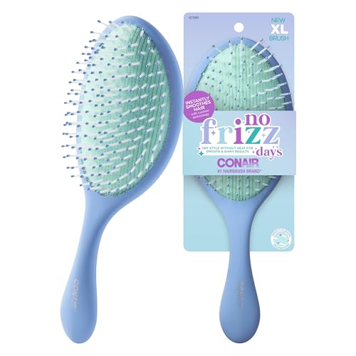 Conair No Frizz Days XL Smooth Cushion Hairbrush - Detangling Hairbrush- Hair Brush- Reduces Frizz - detangler hair brush - hair brushes for women