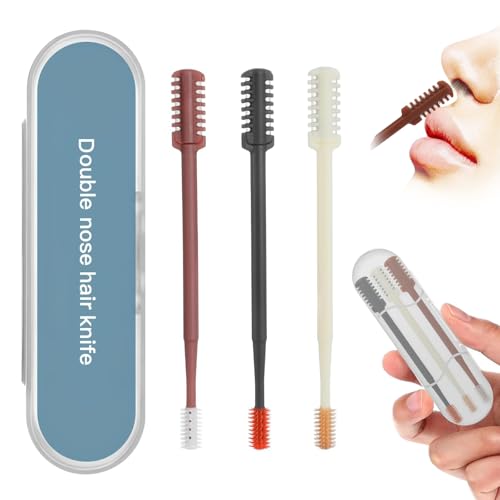 New 2026 Upgraded Staggered Blades Nose Hair Trimmer - Pain-Free & Efficient Nostril Hair Remover for Men and Women, Manual 360¡ÆRotation with Soft Cleaning Brush (3-Pack