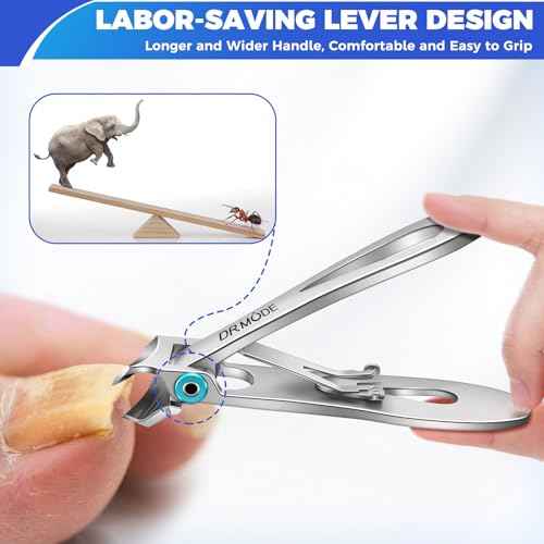 Toenail Clippers for Thick Toenails for Seniors, Slanted Nail Clippers for Men Thick Ingrown Nails with Wide Jaw Opening, Heavy Duty Curved Large Fingernail Ingrown Toenail Clippers