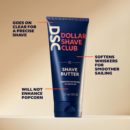 Dollar Shave Club 6 Blade 8 Count Razor Refills and 2 Pack Shave Cream with Aloe and Oils