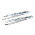 Tweezerman Hollygraphic Micro Mini Slant & Point Tweezer Set - Eyebrow Tweezers for Women and Men