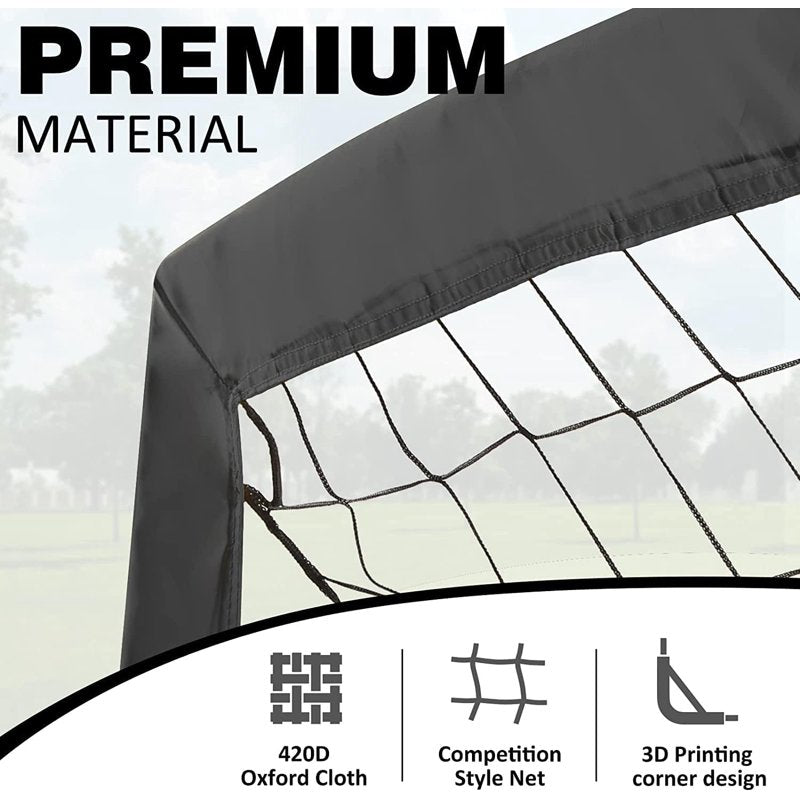 BOHEN 6x4FT Portable Soccer Goal with Net, Stakes & Carry Bag - Black