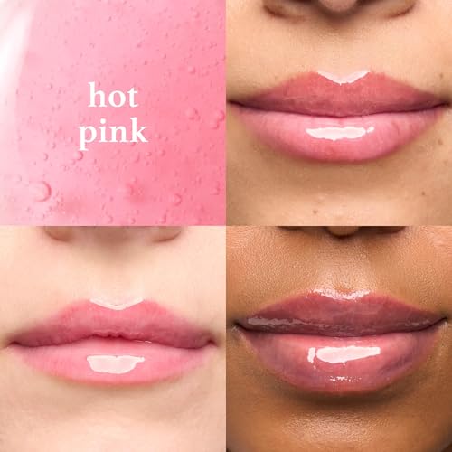 Julep So Plush Glossy Lip Oil ? Hydrating Lip Tint with Apricot, Avocado & Jojoba Oils ? Non-Sticky Shine, Moisturizing Lip Gloss for Soft, Nourished Lips ? Vegan & Cruelty-Free (01 Hot Pink)