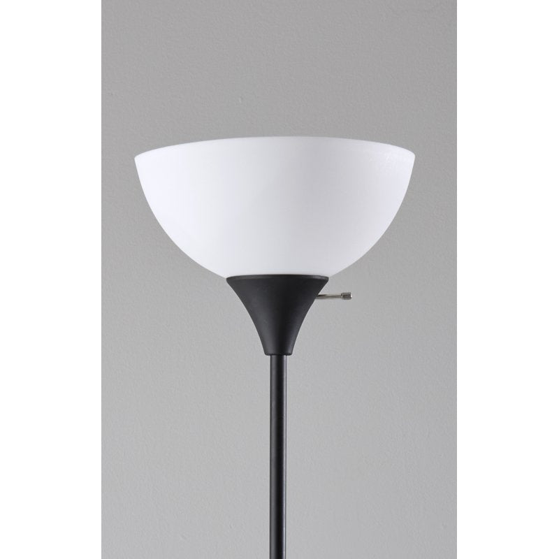 72-Inch Black Floor Lamp with Adjustable Reading Light - Modern Home Lighting