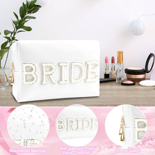 Bachelorette Gifts for Bride, Bride to Be Gifts, Bachelorette Party Decorations,Wedding Veil, Bride Makeup Bag, Bride Slippers, Bride Sash, Bride Hair Clip, Bridal Shower Gifts for Women Girls