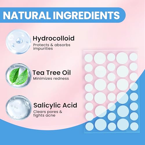 Invisible Hydrocolloid Pimple Patches for Face ? Triple Action Acne Protection, Makeup Cover, 6X Advanced Absorption Technology, Waterproof & Sweatproof, Travel-Friendly (2 Sizes, 72 Count)