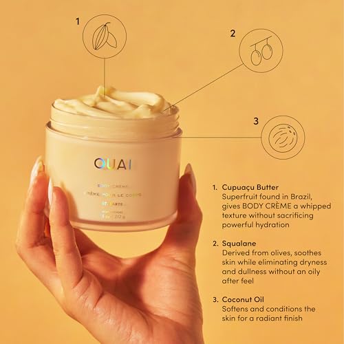 OUAI St. Barts Hair & Body Gift Set - Tropical-Scented Body Care for Women & Men - Includes Full Size Hydrating Body Cream & Travel Size Hair and Body Mist (2 Count)