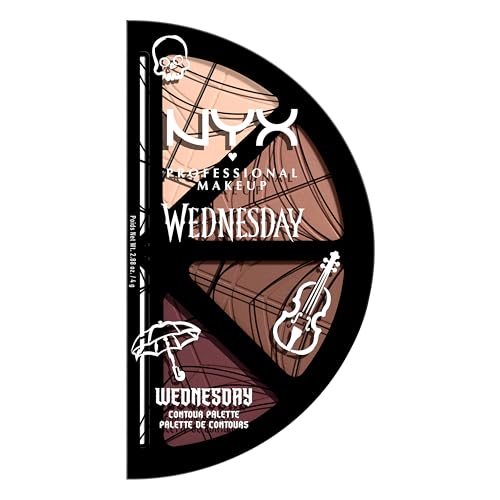 NYX PROFESSIONAL MAKEUP Wednesday Stained Glass Contour Palette, Makeup Palette with 4 Versatile, Intensely Pigmented Contour Shades