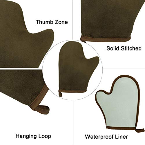 5-Piece Self Tanning Mitt Set with Tan Applicator Mitts, Face Mitt, Exfoliating Glove, for Bronze Tan