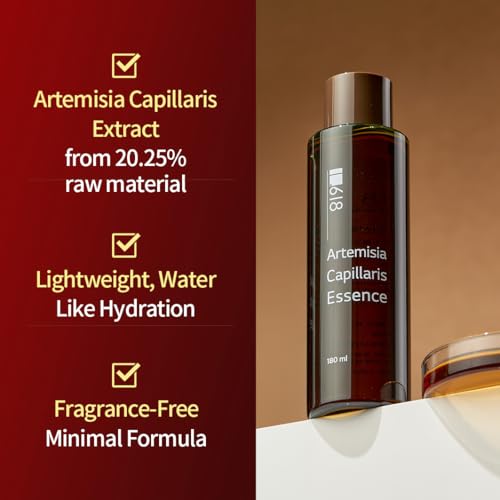 1.618 Artemisia Capillaris Essence, 6.08 fl oz - mugwort, Soothing & Hydrating Korean Skincare Essence for Sensitive Skin