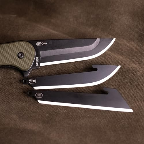OUTDOOR EDGE - Razor VX2 | Green G10 with Black Drop Point | Replaceable Blade EDC Folding Pocket Knife | 3" Stainless Blade, Reversible Pocket Clip