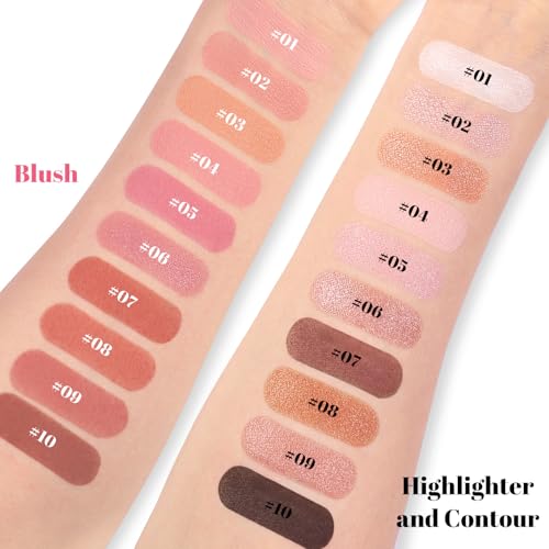 20-Color Makeup Palette Kit: Long-Lasting Blush Highlighter Contour Palette - Buildable Bronzer Powder Face Cosmetics Gift for Women