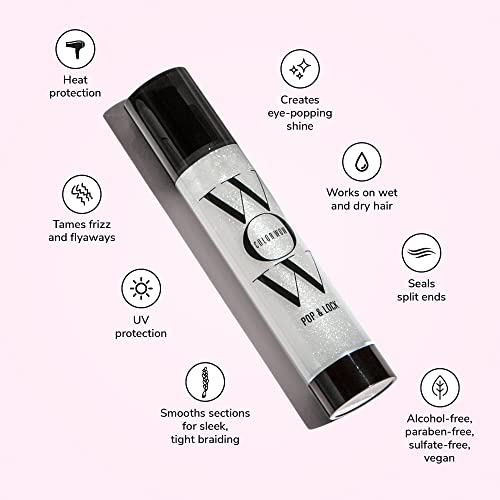 COLOR WOW Pop + Lock High Gloss Finish ? Frizz Control Serum | Prevent Color Fade, Seal Split Ends, and Add Gloss | Get Silky, Shiny Hair!