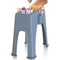 Skywin TidyFriend Shower Foot Rest 9.27 x 7 x 10 Inches, Plastic Pedicure Foot Rest, 3 Pockets Shower Stool for Shaving Legs Hold Shaving Essentials (Grey)