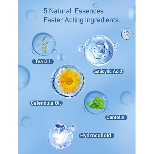 306 Counts Black Star Pimple Patches for Face, Hydrocolloid Star Acne Patches Refill, Cute Zit Covers for Face, Spot Stickers with Tea Tree, Salicylic Acid and Cica Oil