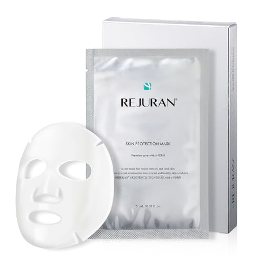 REJURAN¢ç Skin Protection Mask, c-PDRN¢ç ? Hydrating and Soothing Facial Sheet Mask for Irritated, Stressed, Repairs & Restores Skin Barrier with Panthenol & Allantoin, Korean Skin Care. 5-Pack