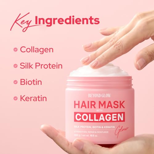 AVON Beyond Glow Collagen Hair Mask ? Deep Nourishing & Strengthening Treatment for Soft, Smooth, Healthy-Looking Hair ? Suitable for Most Hair Types