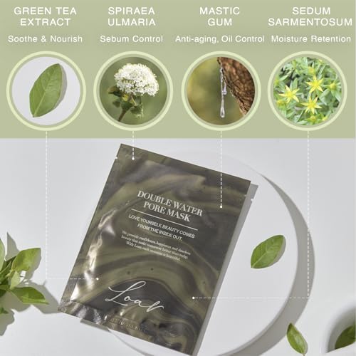 LOAR WATER PORE MASK Deep Collagen Mask Facial Hydrogel Masks with low molecular weight collagen -elasticity, firming, and moisturizing