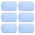 Aileam 6PCS Bridesmaid Proposal Gifts Corduroy Blue makeup bag bulk for Wedding Party Favors Bachelorette party decorations Toiletry Organizer Bag Cosmetic Case Gift