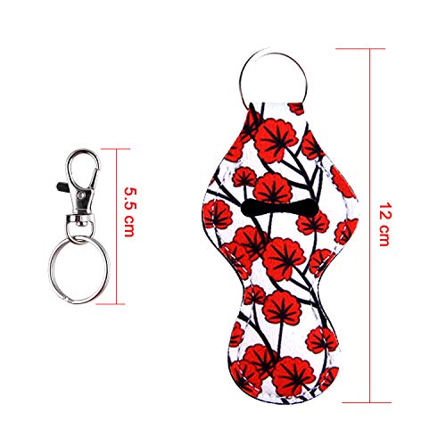 Duufin 20 Pieces Chapstick Holder Keychains with 20 Pieces Metal Clip Cords for Chapstick Tracker and Safeguard