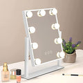 IMEASY Vanity Mirror with Lights£¬Hollywood Lighted Makeup Mirror with 3 Color Modes and 9 Dimmable Diamond LED Light Bulbs Detachable 10X Magnification 360¡Æ Rotation Touch Control