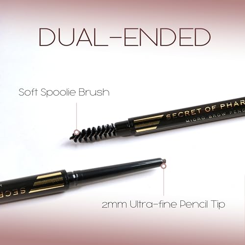EBIN NEW YORK Micro Brow Pencil Natural Brown ? Fine Tip Brow Pencil with Smooth Application & Built-In Blending Brush