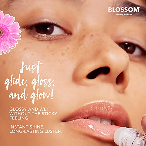 Blossom Scented Roll on Lip Gloss and Juicy Jelly Moisturizing Lip Care Nourishing Lip Oil, 2 Pack, Watermelon