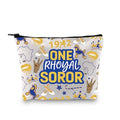 GJTIM Sisterhood Sorority Paraphernala Gift Sorority Sister Gift Greek Sorority One Rhoyal Soror Zipper Pouch Pretty Poodle Blue And Gold Makeup Bag (One Rhoyal Bag)