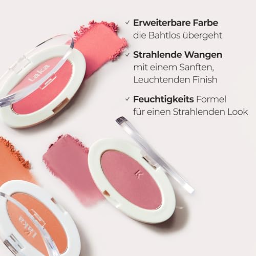 Laka Love Silk Blush, Radiant Powder Blush, Silky, Buildable Color with a Natural Glow, Long Lasting, Moisturizing Formula for a Fresh, Flushed Look, K-Beauty (#708 Poem)