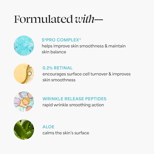 TULA Skin Care A+ Renewal Advanced Retinal + Peptides Serum - Nightly Facial Serum, Boosts Radiance and Hydrates, 1.01 Fl. oz.
