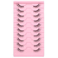 Half Lashes Natural Look Wispy Cat Eye Lashes, 10 Pairs Fluffy 3D Faux Mink Eyelash Fox Eye Lashes Curly Lash Short Strip Fake Eyelashes (BY08, 8-12MM)